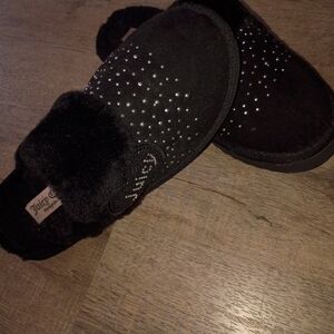 Juicy Couture Black Studded Slippers